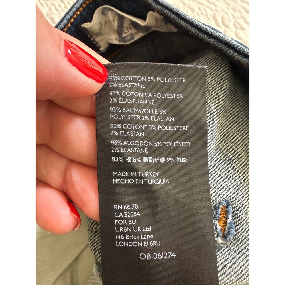 Free People Skinny Jeans Womens 26 Dark Wash Blue High Rise Raw Frayed Hem Denim - Picture 12 of 12